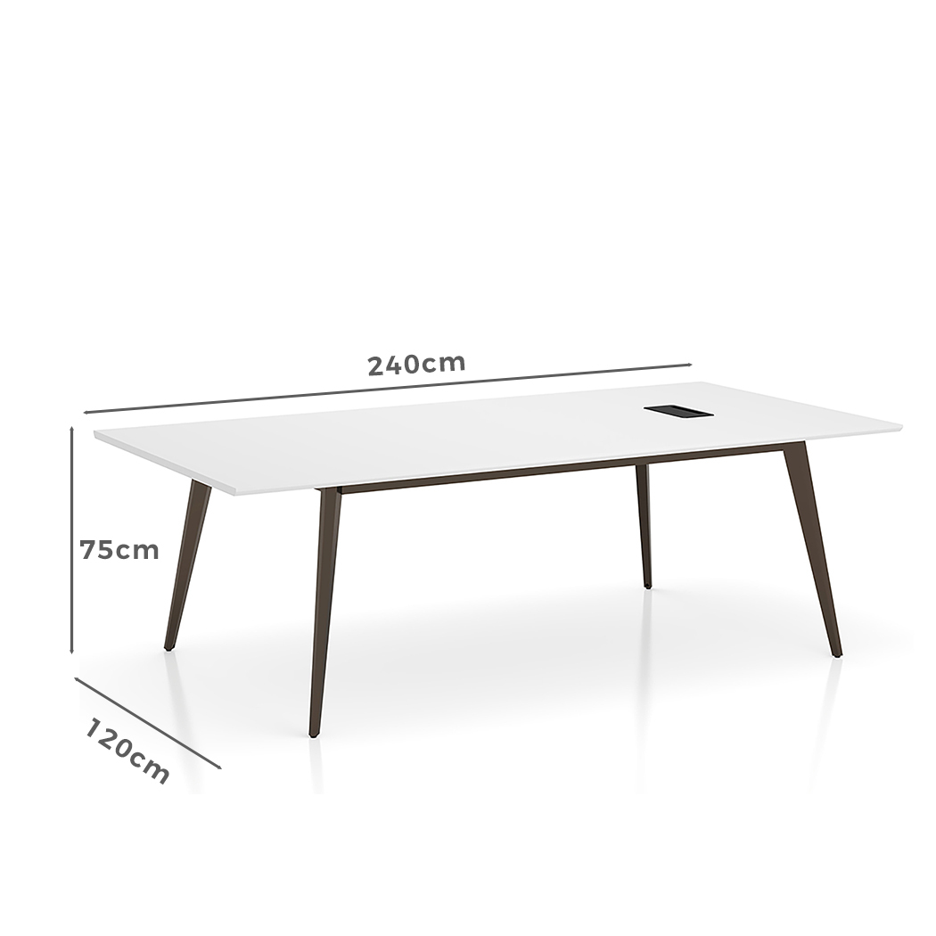   Esma 2.4m Meeting Table White and Grey