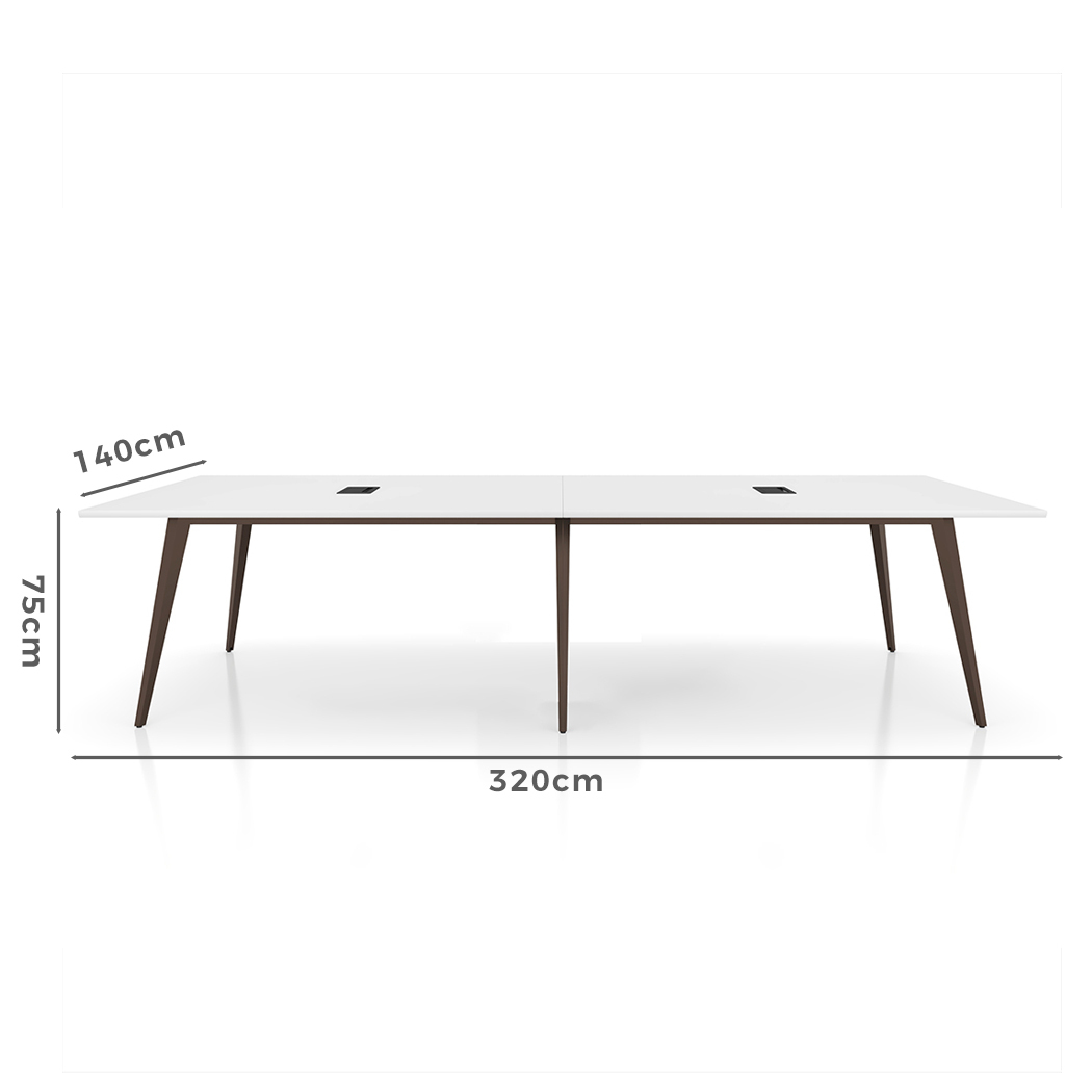   Esma 3.2m Meeting Table White and Grey
