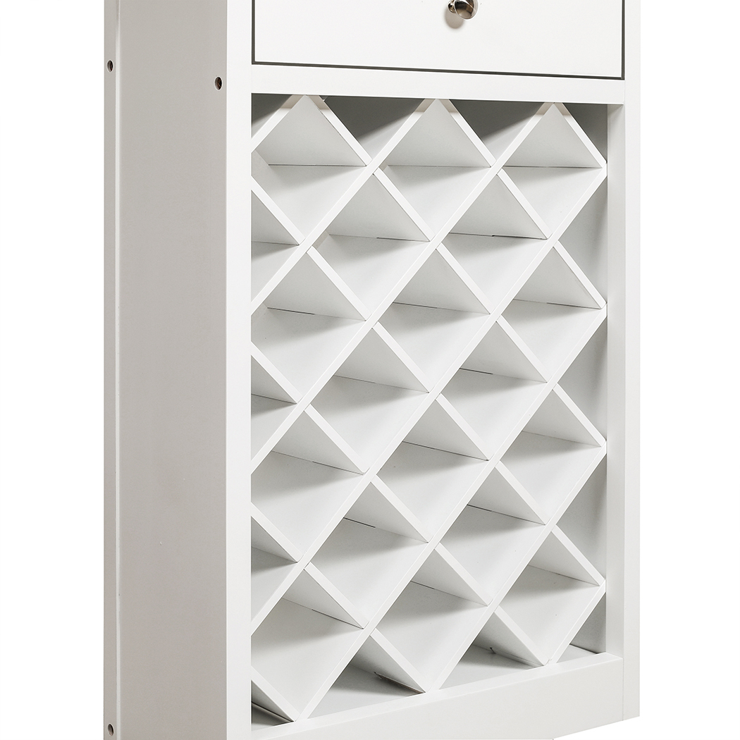   Hamptons Wine Cabinet with Drawer White