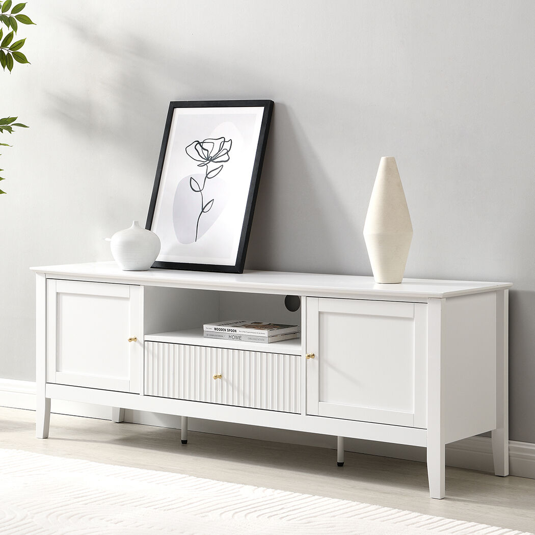   Zara Fluted Entertainment Unit 150cm White