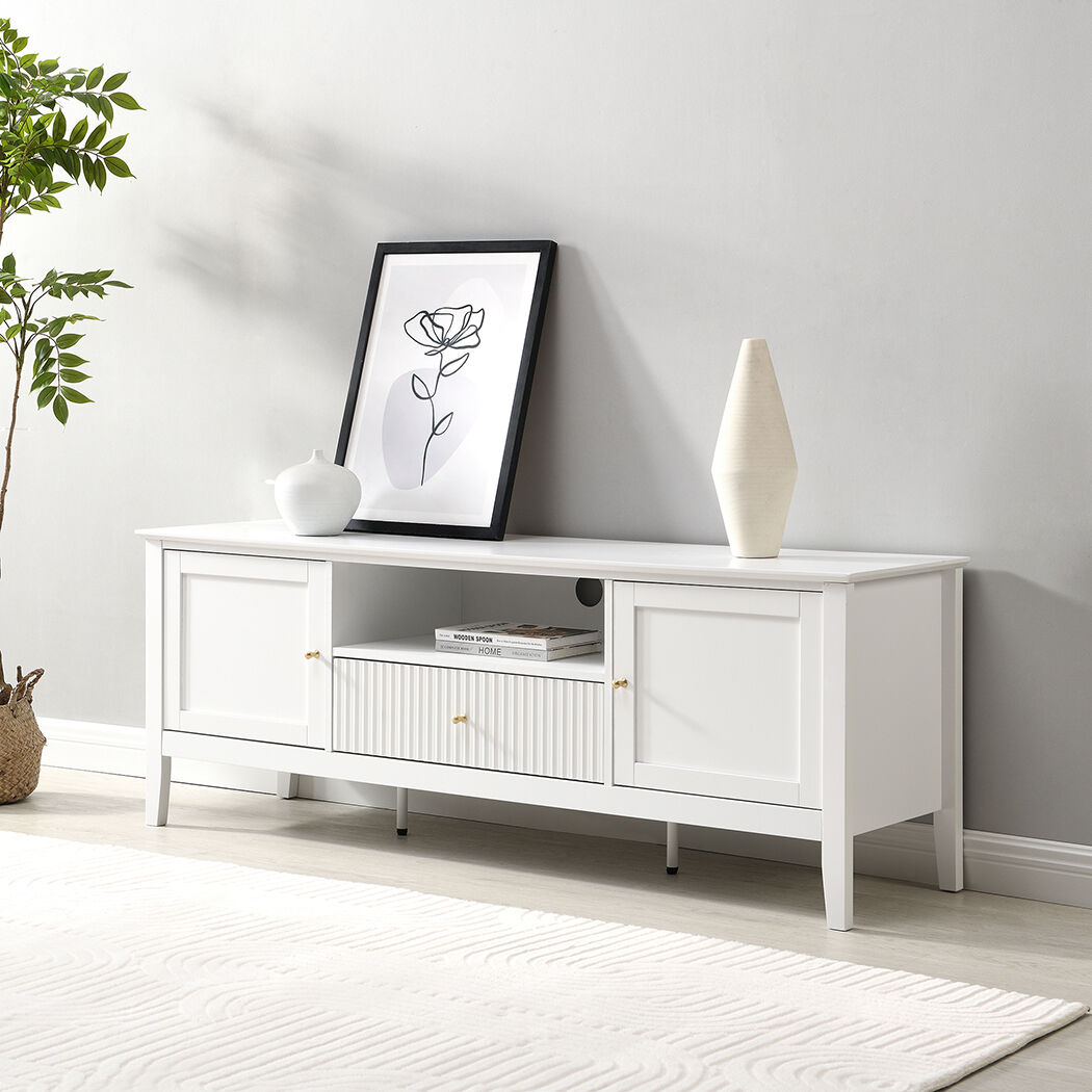   Zara Fluted Entertainment Unit 150cm White