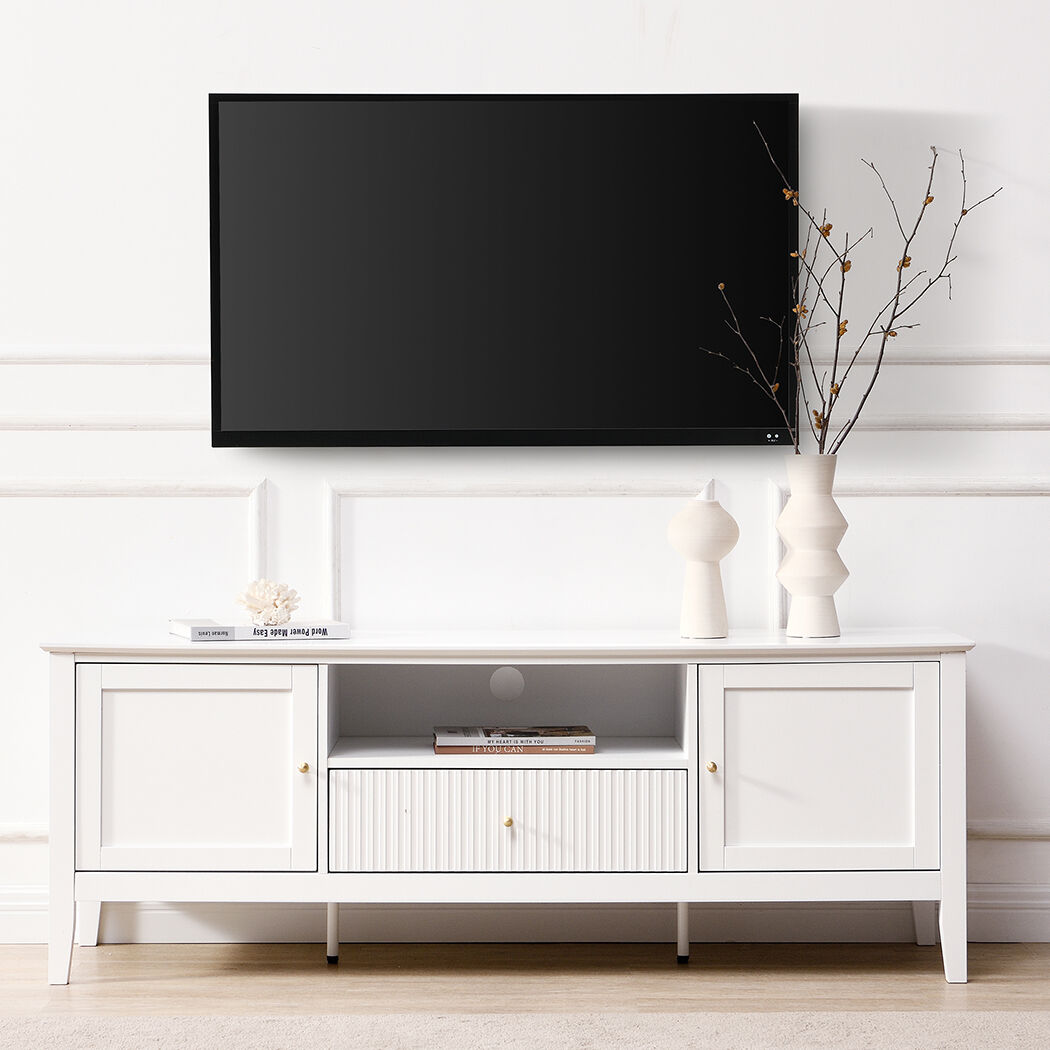   Zara Fluted Entertainment Unit 150cm White