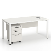 Emery Office Computer Desk and Mobile Pedestal Filing Drawers Cabinet White