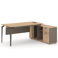 Ellis 180cm L-Shaped Executive Desk Oak Grey