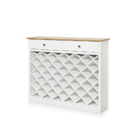 Hamptons Wine Cabinet with 2 Drawers White