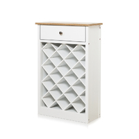 Hamptons Wine Cabinet with Drawer White