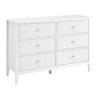 Zara Fluted 6 Drawer Chest White