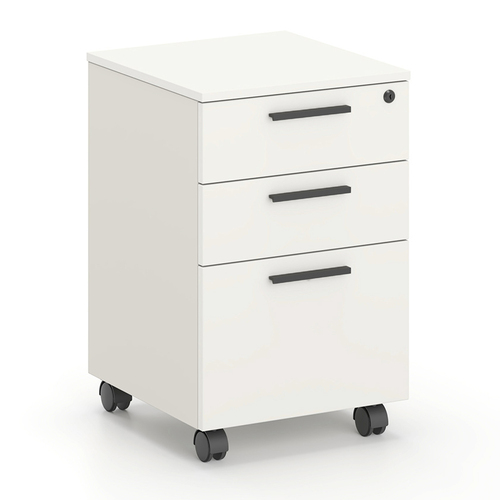 Emery Mobile Pedestal Filing Drawers Cabinet White